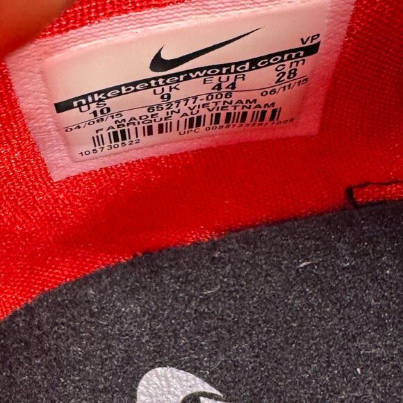 Size‎ 10 Nike Lunar Hyperquickness Red Black Mens Basketball Shoes 652777-006